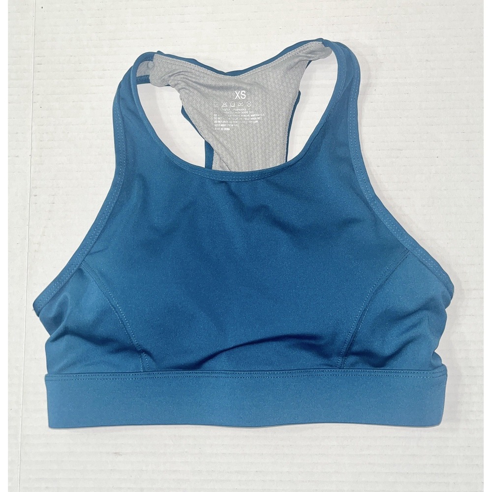 Women's Running Sports Bra Size XS Turquoise Reflective Gym Athleisure